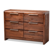 Baxton Studio Torres Modern and Contemporary Brown Oak Finished 6-Drawer Wood Dresser